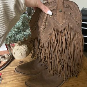 Liberty black fringe boots